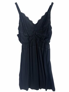 CASABELLA Women’s Lace Trim Sleep Slip - Black size xl